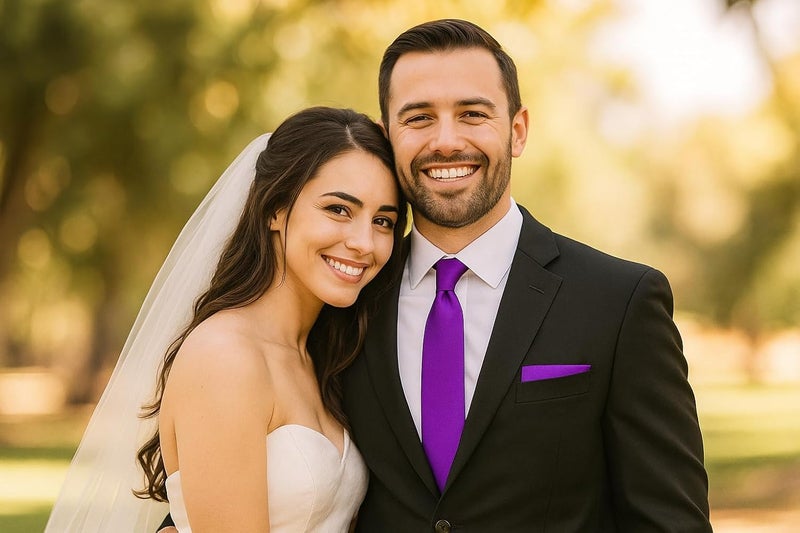 Trilece Ties for Men - Mens Solid Color Formal Necktie and Pocket Square Sets - Image 3